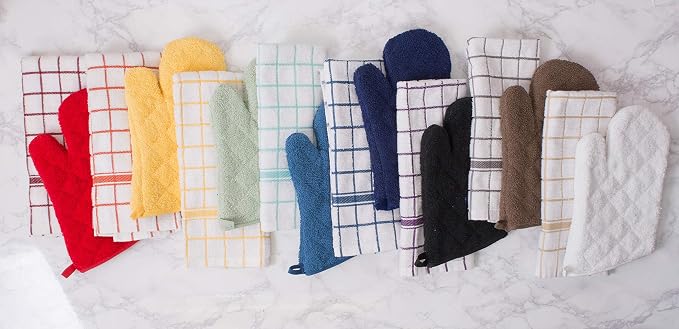 DII Basic Terry Collection 100% Cotton Quilted, Oven Mitt, Nautical Blue - Image 8