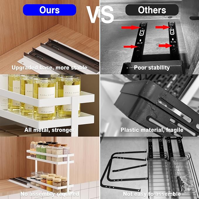 Mustorn 2 Pack Pull Out Spice Rack Organizer - Image 5