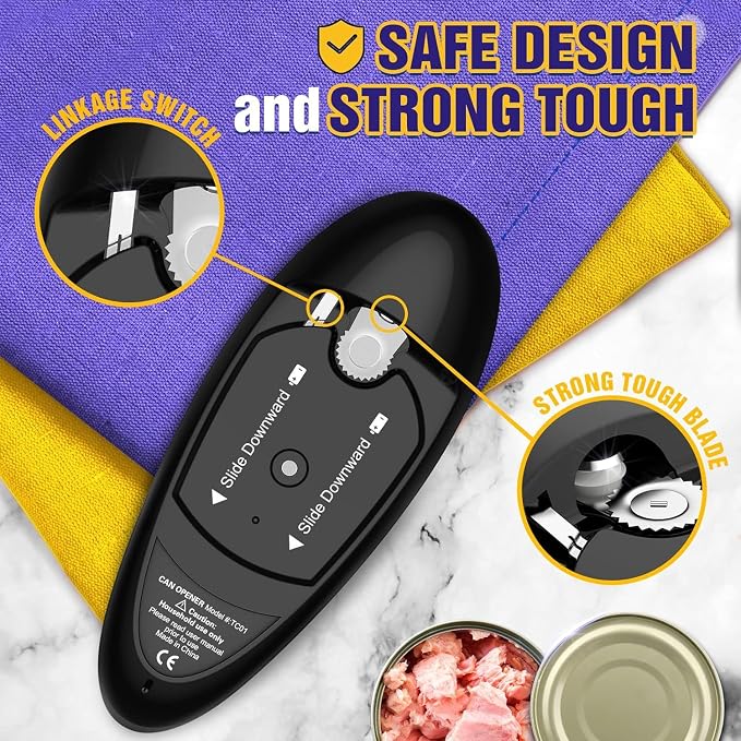 One Touch Battery Operated Electric Can Opener Fits Almost Size Can - Image 5