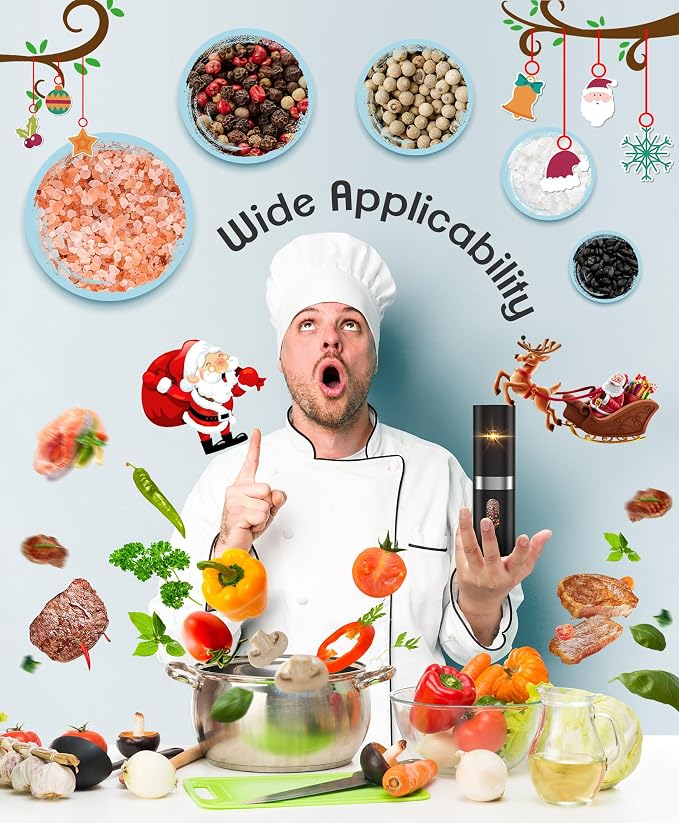 Electric Salt and Pepper Grinder Set, New Rechargeable Salt and Pepper Mill - Image 8