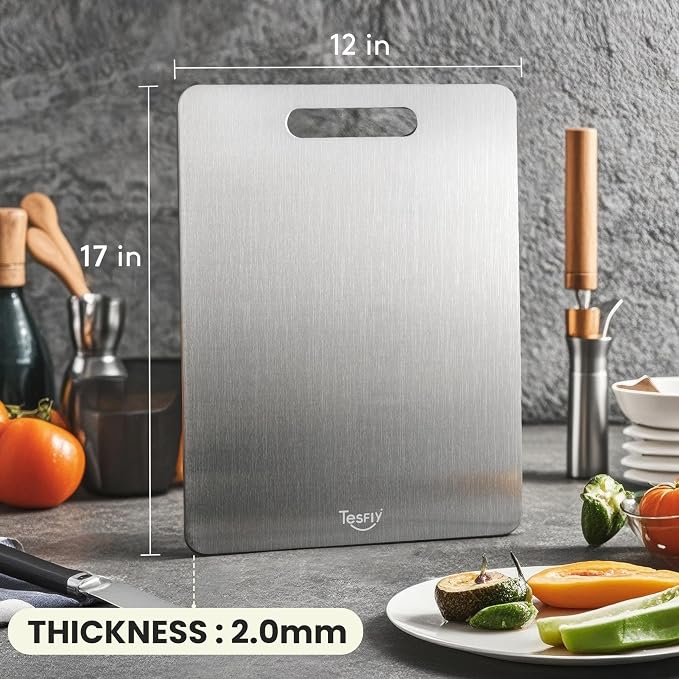 2 Pack Titanium Cutting Board, -100% Pure Titanium Cutting Boards - Image 6