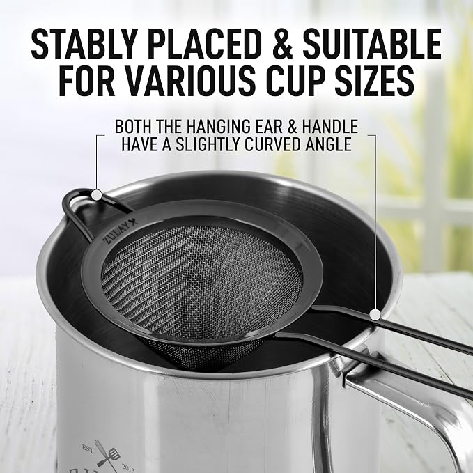 Zulay Kitchen 304 Stainless Steel Fine Mesh Strainer - Image 4