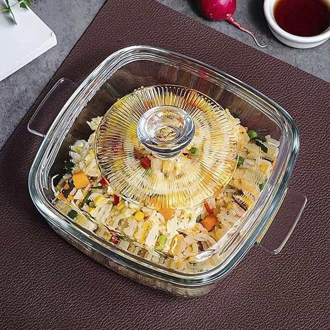 Clear Square Glass Casserole - Image 6