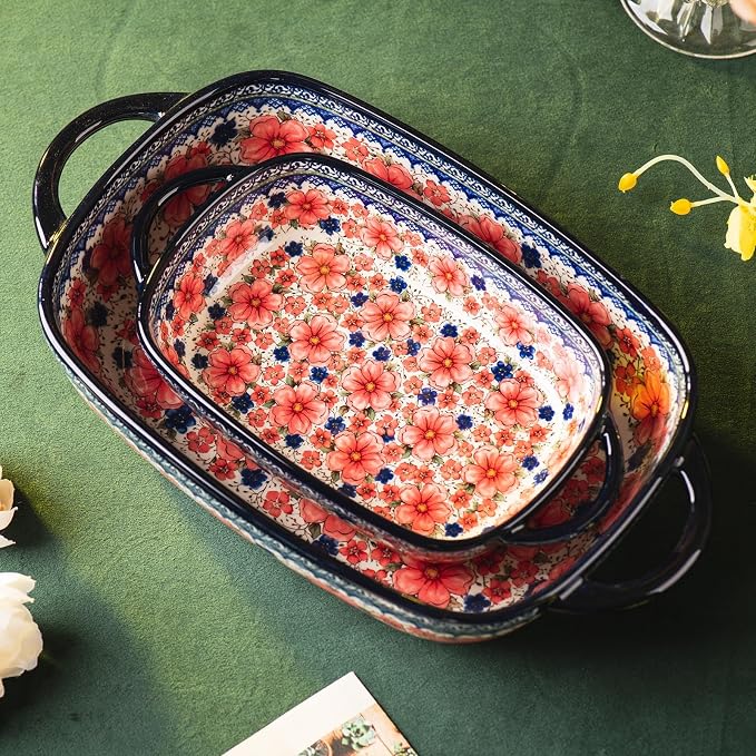 Baking Dish Ceramic Baking Pan Blue Casserole Dish Porcelain rectangular Baking - Image 6