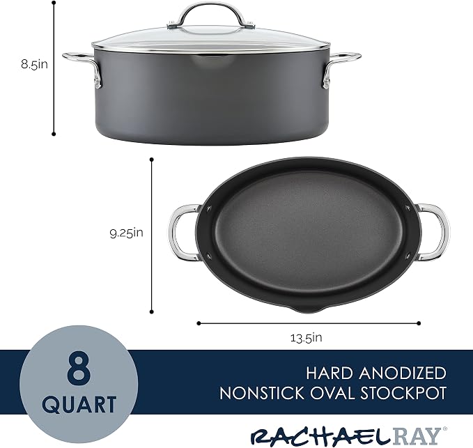 Rachael Ray 80090 Professional Hard Anodized Nonstick Cookware Oval Pasta - Image 2