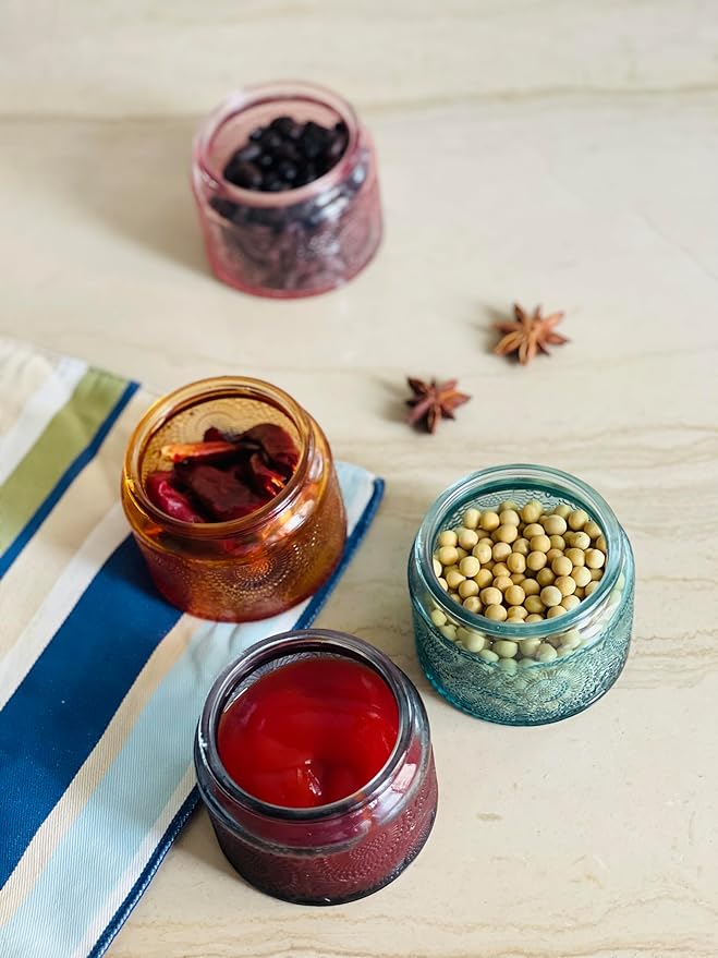 4 oz Blue Mini Glass Jars with Airtight Bamboo Lids 12 pack, Decorative Small - Image 7