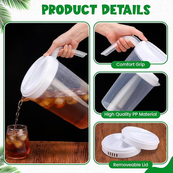 6 Pcs 4 Quart / 1 Gallon Plastic Pitchers - Image 3