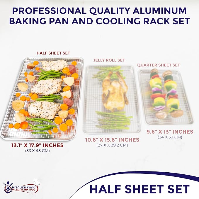 KITCHENATICS Aluminum Baking Pan Half Sheet - Image 2