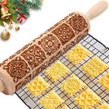 Christmas Embossed Rolling Pin for Baking Cookies Embossing Rolling Pins by Unknown