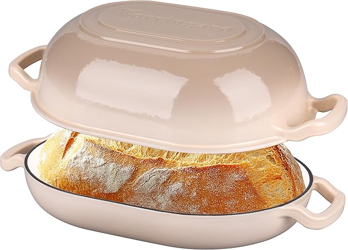 VORRINGARD Enameled Cast Iron Sourdough Bread Oven, Dutch Oven, Loaf Cast Iron by Unknown