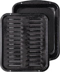 Broiler Pan for Oven Nonstick 16.75” x 13” Porcelain Nonstick Coated by Unknown