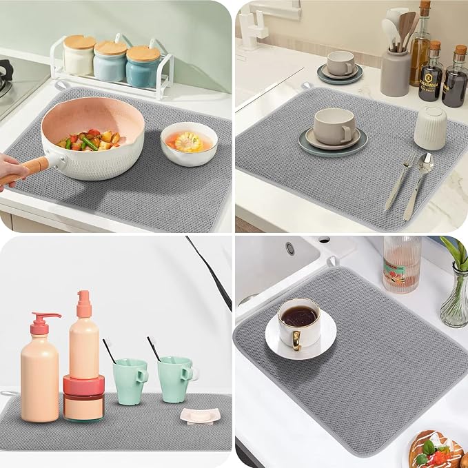 GeeRic Microfiber Dish Drying Mat, Super Absorbent Kitchen Dish Drying Pad - Image 5