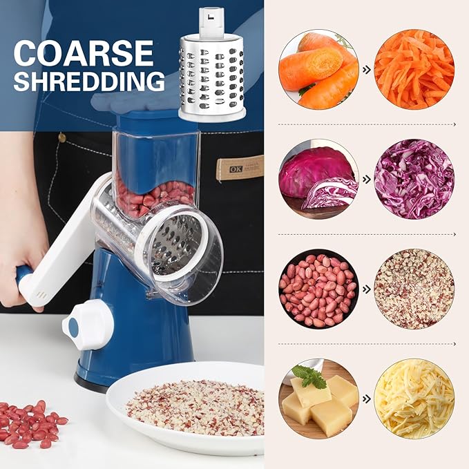 Cambom Rotary Cheese Grater Hand Crank Cheese Shredder - Image 2