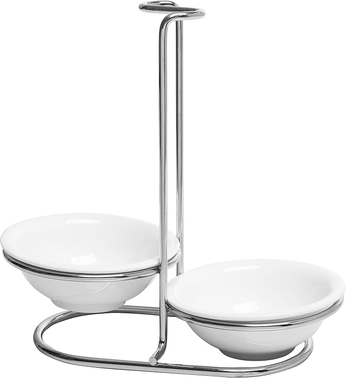 MyGift Set of 2 Ceramic Spoon Rest, Upright Ladle Holder Ceramic Dish - Image 6