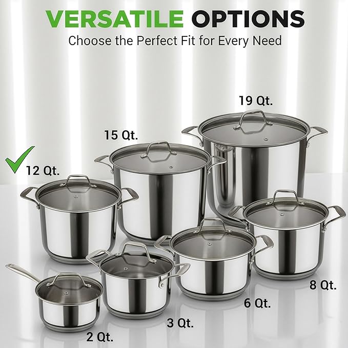 NutriChef 12-Quart Stainless Steel Stockpot – 18/8 Food Grade Heavy-Duty - Image 5