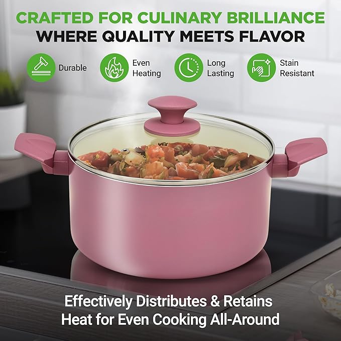 NutriChef 54-Piece Kitchen Cookware Set – Complete Non-Stick Ceramic Pots and - Image 4