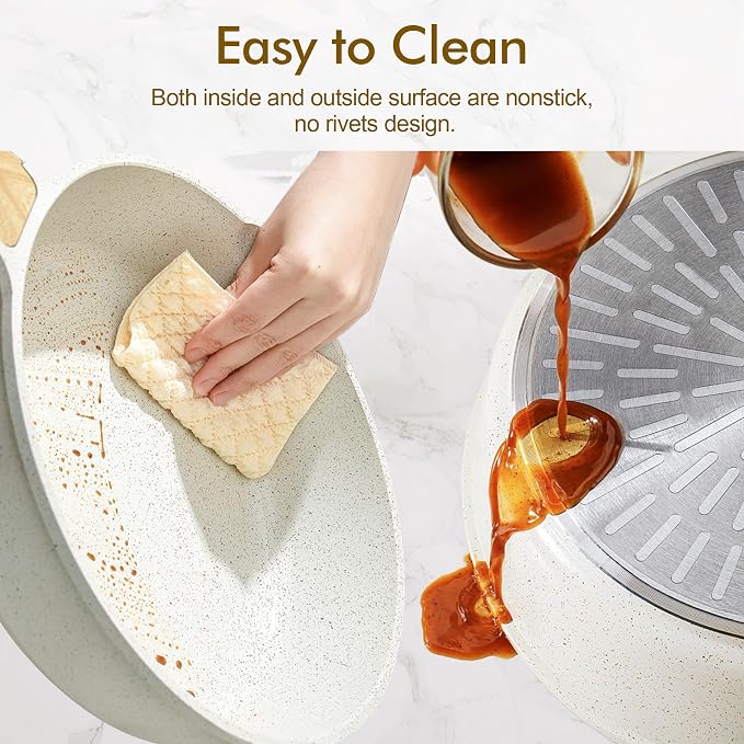 SENSARTE Nonstick Ceramic Saute Pan 10 Inch/3.5QT, Non-toxic Deep Frying Pan - Image 4
