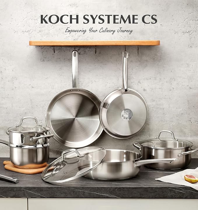 KOCH SYSTEME CS Stainless Steel Cookware Set 10 Piece, 18/10 Stainless Steel - Image 7