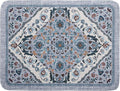 Boho Flower Dish Drying Mat Blue Bohemian Dishes Drainer Rack Mat 18x24 Inch by Giwawa