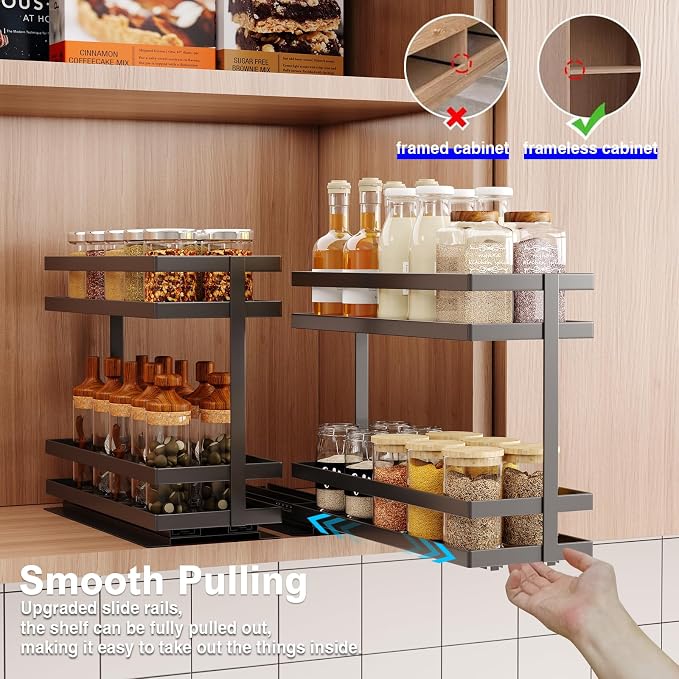 Mustorn 2 Pack Pull Out Spice Rack Organizer - Image 6