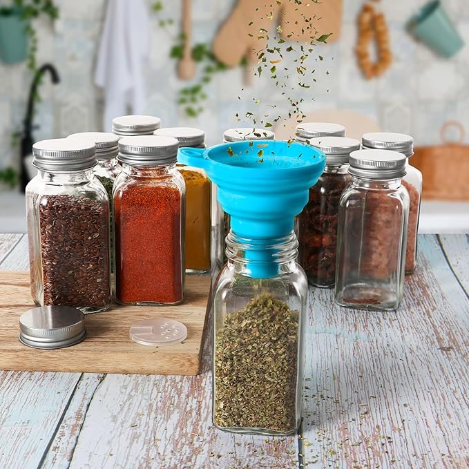 Keketin 6 oz Glass Spice Jars Bottles, 25 Pack Empty Spice Jars - Image 4