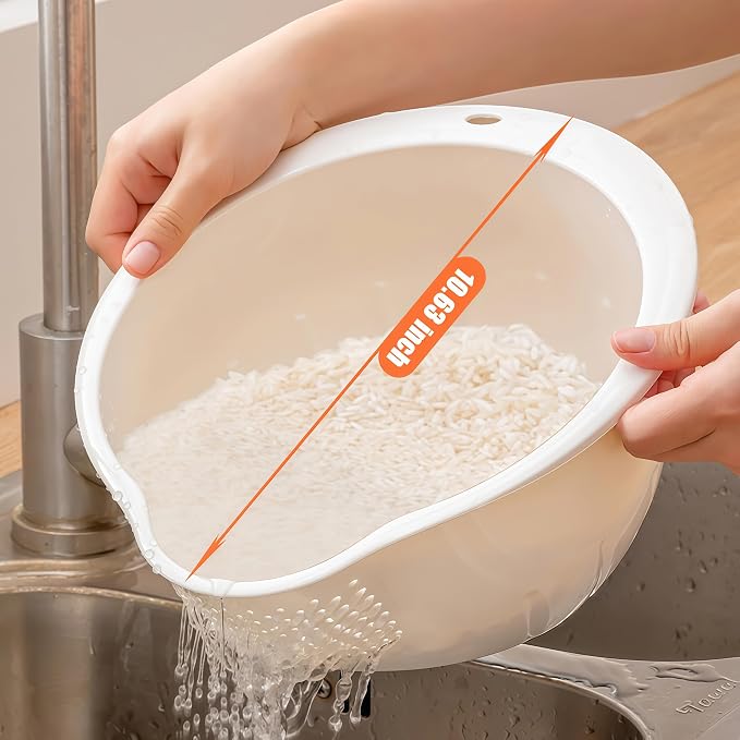 Japanese Rice Washing Bowl Quinoa Washer Strainer Small Grains Cleaner Plastic - Image 2
