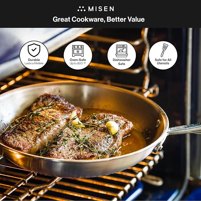 Misen 5-Ply Stainless Steel 8" Frying Pan - Image 8