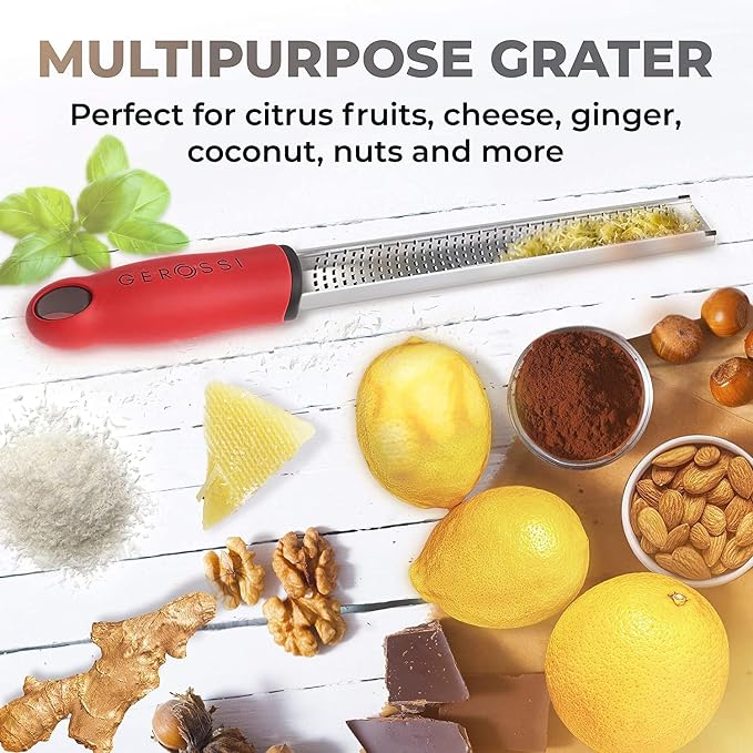 Stainless Steel Cheese Grater & Lemon Zester w/Extra Sharp Blade - Image 5