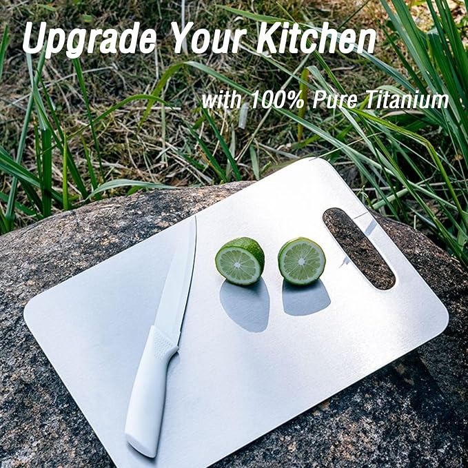 100% Pure Titanium Cutting Board Set of 3, Double-Sided Titanium Cutting Boards - Image 6