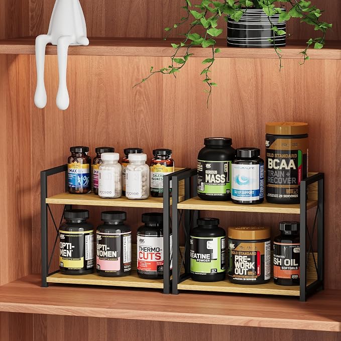 Giikin Countertop Shelf Organizer, 2 Tier Kitchen Spice Rack Organizer - Image 3