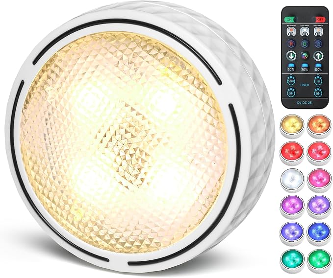 Under Cabinet Lighting, Battery Operated LED Puck Lights by Unknown