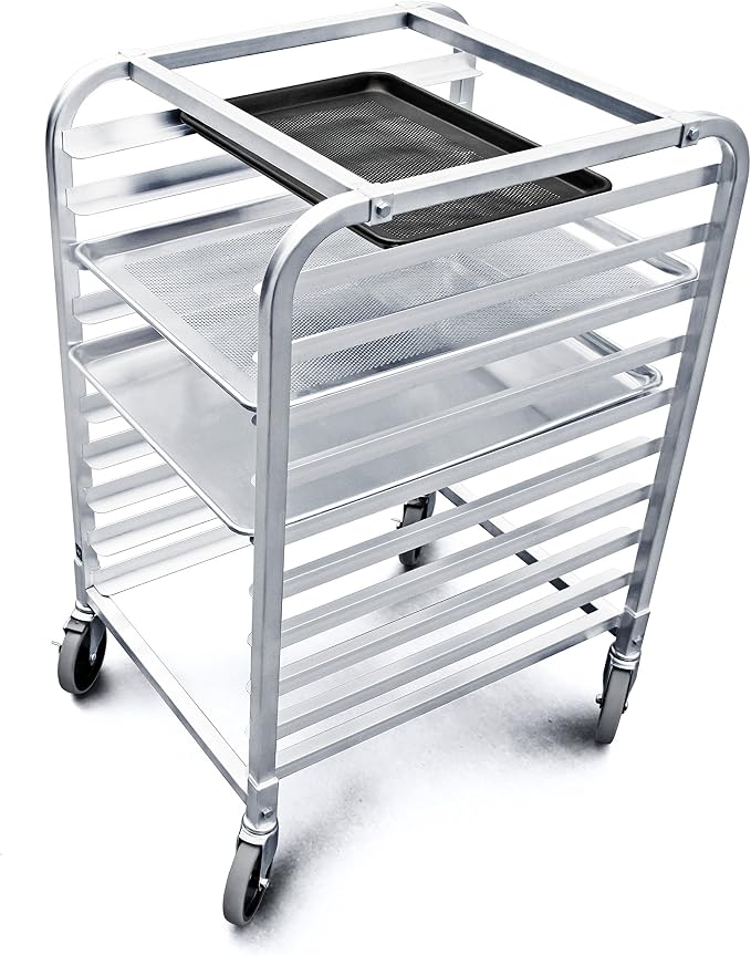 New Star Foodservice 36510 Commercial-Grade Aluminum 10-Tier Sheet Pan/Bun Pan - Image 3
