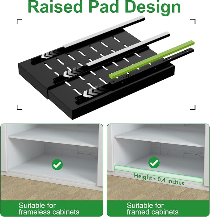 PAKETA 4 Pack Expandable Pull Out Cabinet Organizer, Upgrade 3 Slide Rails - Image 5
