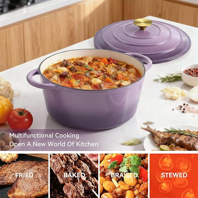Miereirl 6 Quart Enameled Dutch Oven Pot - Image 4