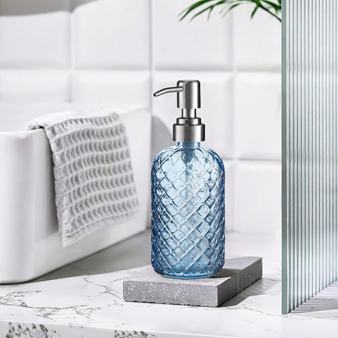 14 Oz Refillable Glass Soap Dispenser - Image 5