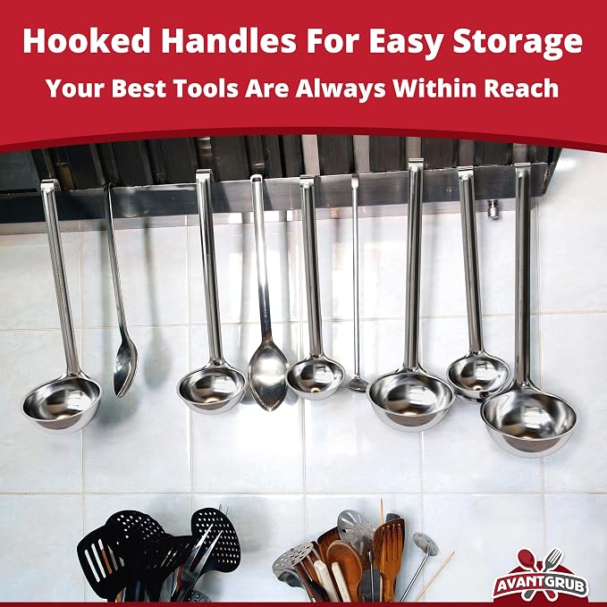 Super Sturdy, Ergonomic 4 Oz. Soup Ladle 1 Pk. Stainless Steel Ladles - Image 7