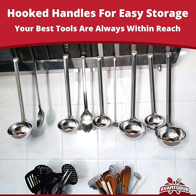Super Sturdy, Ergonomic 2 Oz. Soup Ladle 1 Pk. Stainless Steel Ladles - Image 7