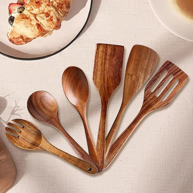Wooden Kitchen Utensil Set, 9-Piece Cooking Tools - Image 3