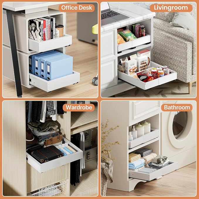 2 Pack Pull out Cabinet Organizer, Width Depth, - Image 4