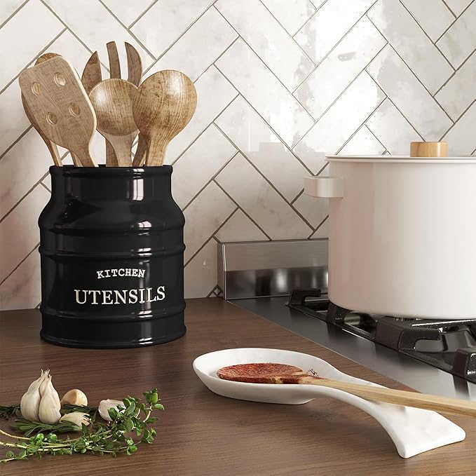 Barnyard Designs Ceramic Farmhouse Utensil Holder - Image 6