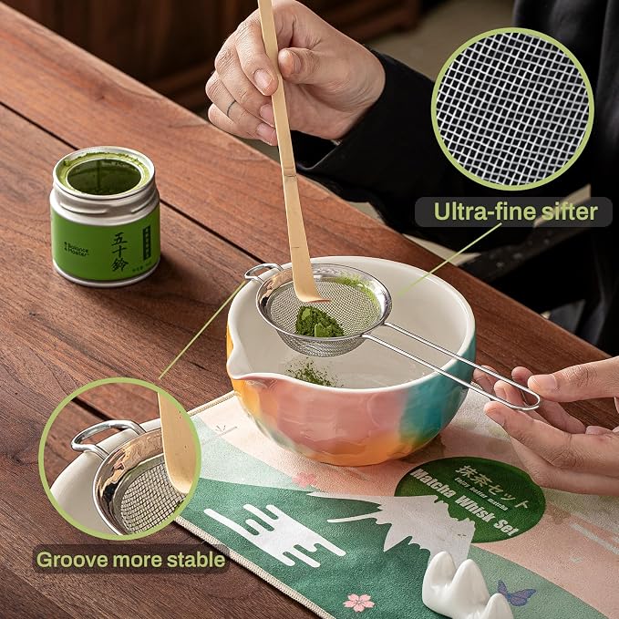 Clay&Fire Matcha Whisk Set，9 Pcs Ceramic Matcha Set, 15 OZ Matcha Bowl - Image 3