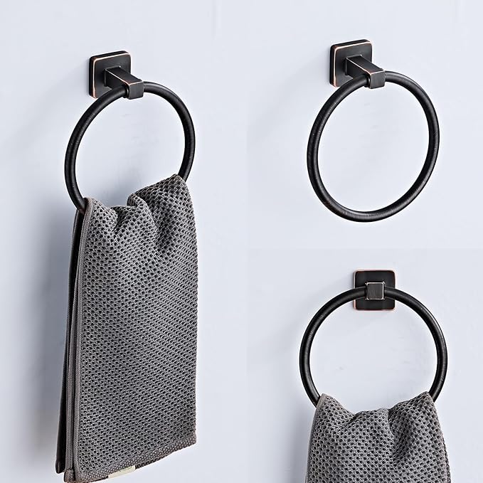 Bathroom Hardware Set 4 Pieces, Oil Rubbed Bronze Bathroom Accessories Set - Image 4