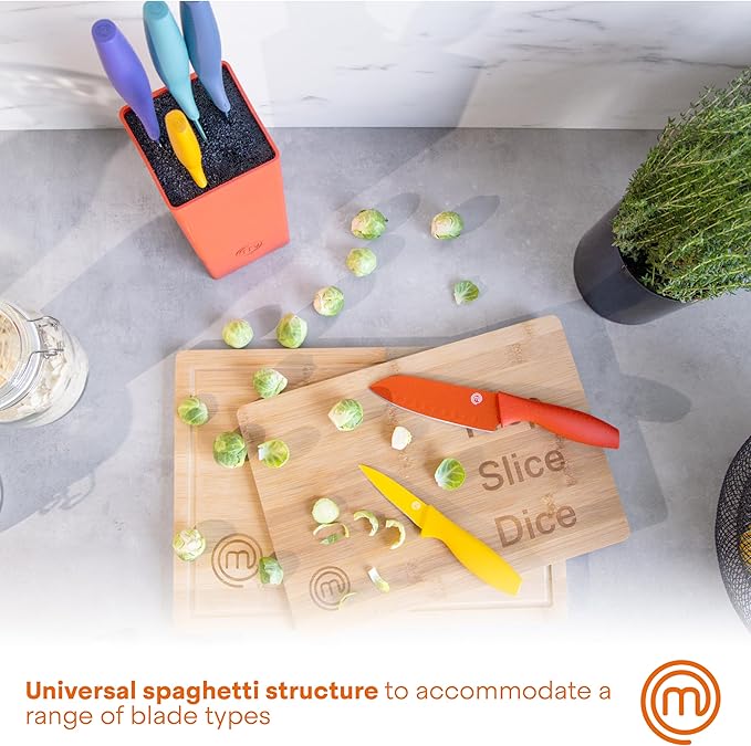 MasterChef Knife Block Set of 6 Kitchen Knives, Extra Sharp Stainless Steel - Image 4