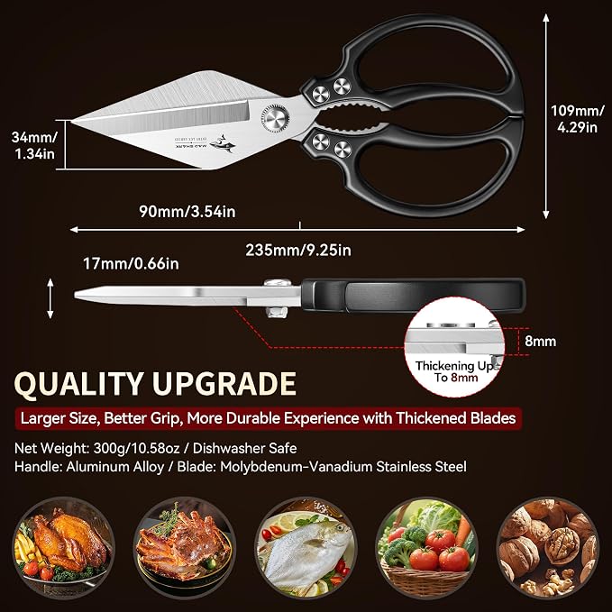 MAD SHARK Heavy Duty Kitchen Shears, Dishwasher Safe All Purpose Kitchen - Image 5