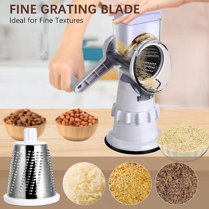 Rotary Cheese Grater Hand Crank, Vegetable Slicer - Image 5