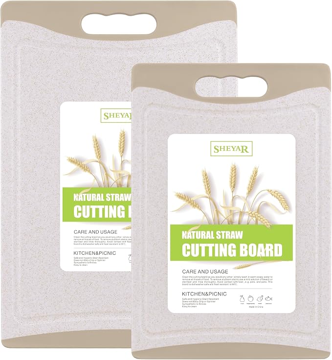 Cutting Board for Kitchen, Wheat Straw Fiber Cutting Board, Dish Washer Safe by zzsbrm