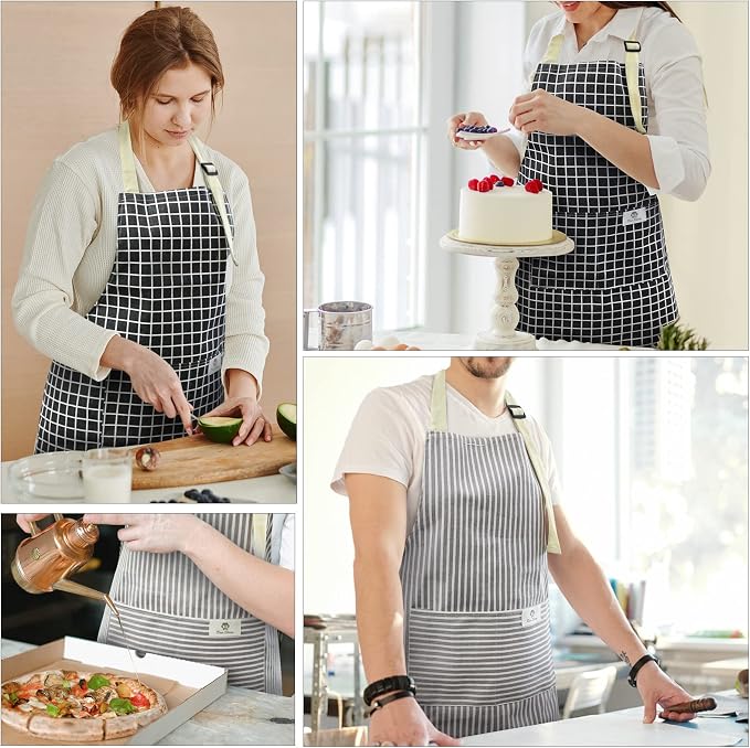 NLUS 2 Pack Kitchen Cooking Aprons, Adjustable Bib Waterproof Chef Apron - Image 7