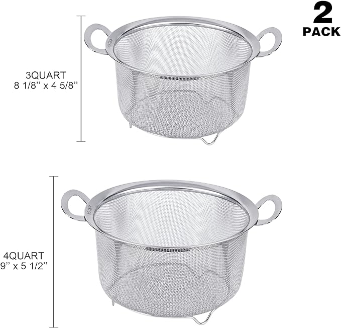 Tiawudi 2 Pack Strainers for Kitchen, 18/8 Stainless Steel Colander - Image 2