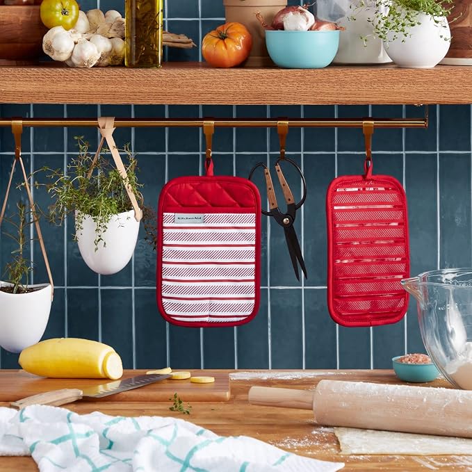 KitchenAid Albany Pot Holder 2-Pack Set, Passion Red - Image 2