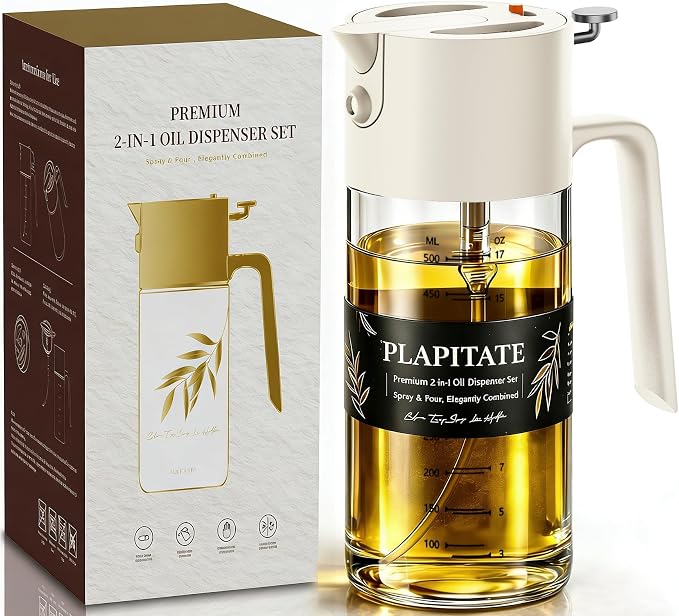 PLAPITATE 17oz/500ml Premium Olive Oil Sprayer by PLAPITATE